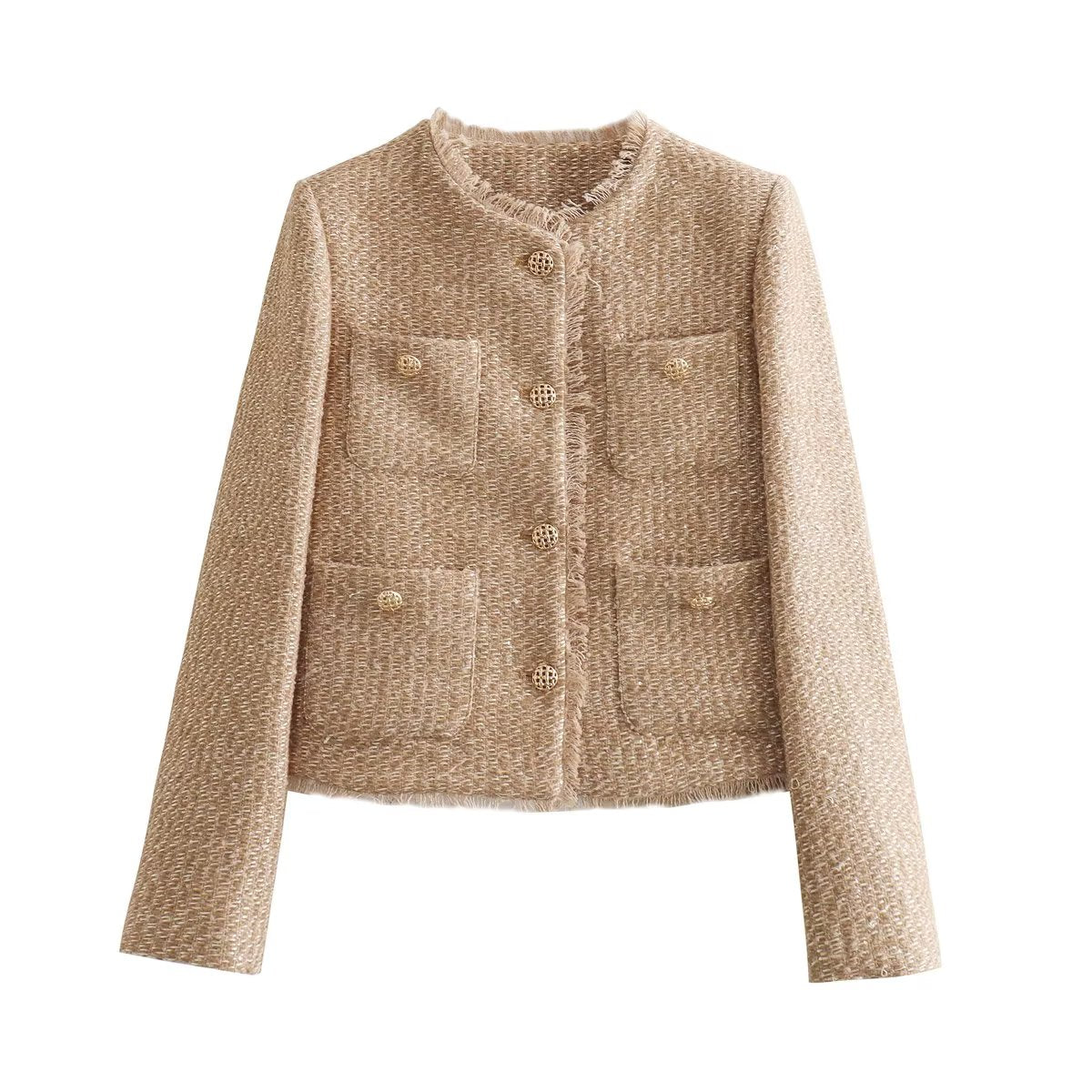 Giacca Donna in Tweed Slim Fit Calda Elegante Invernale - Brentozzi