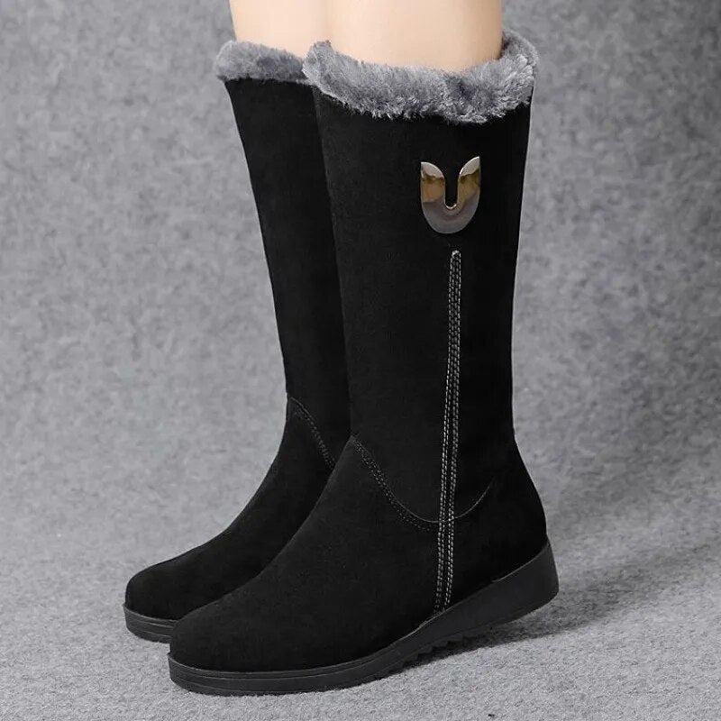 Stivali Donna in Suede con Zip Comodi Casual