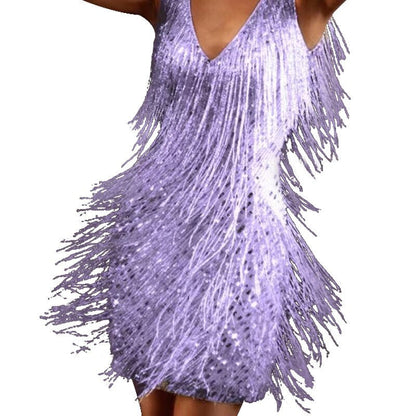 Abito Donna con Frange per Occasioni Speciali Elegante