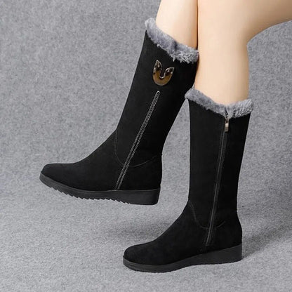 Stivali Donna in Suede con Zip Comodi Casual