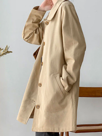 Trenchcoat Donna Monopetto con Rever Lunghezza al Ginocchio - Brentozzi