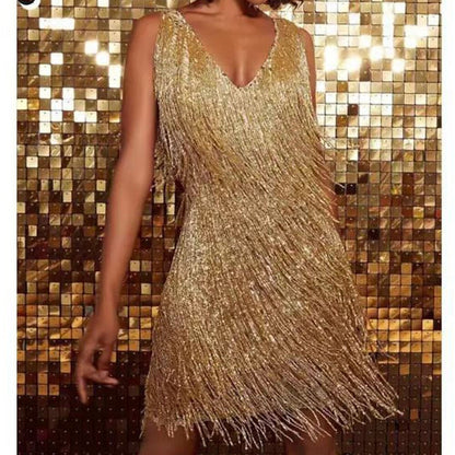 Abito Donna con Frange Elegante per Occasioni Speciali