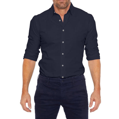 Camicia Uomo con Zip Manica Lunga Slim Fit
