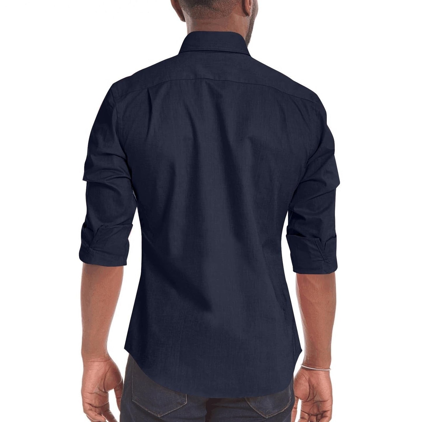 Camicia Uomo con Zip Manica Lunga Slim Fit
