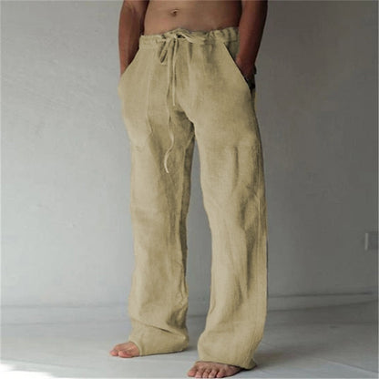 Pantaloni Lino Uomo Lunghezza Regolare