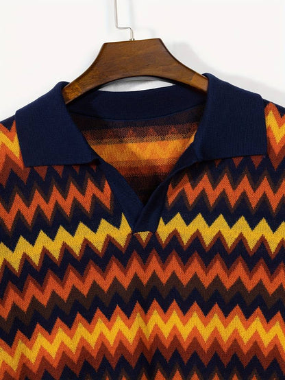 Maglione Donna Retro Motivo Zigzag Vestibilità Classica