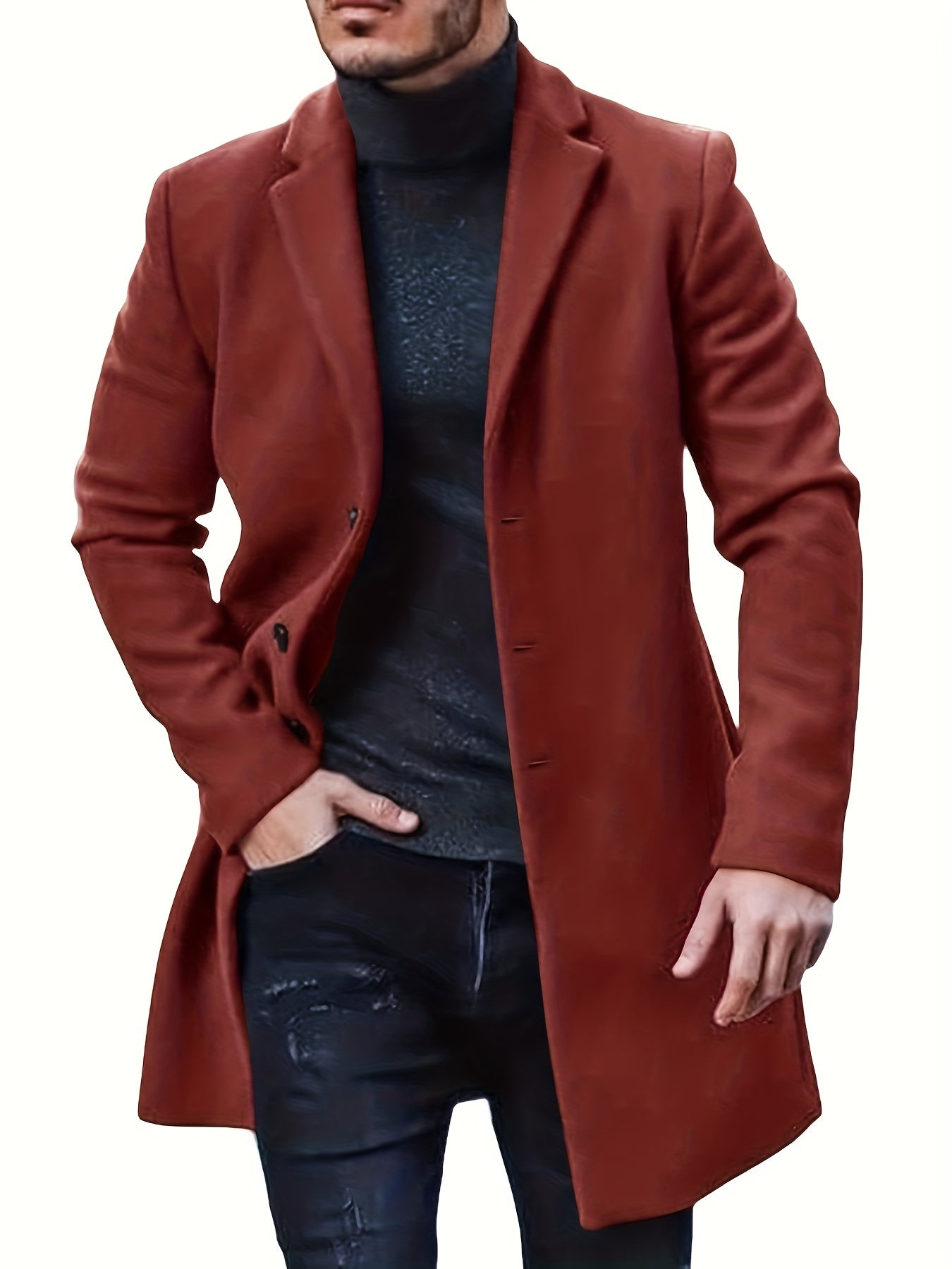 Giacca Invernale Uomo con Chiusura a Bottoni Calda Elegante