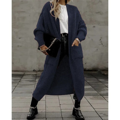 Cardigan Donna Casual con Tasche Maglia Morbida