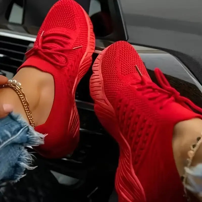 Sneaker Donna con Plateau e Lacci Stile Sportivo - Brentozzi