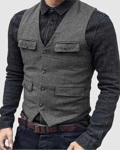 Gilet Uomo Slim Fit Monopetto Fascia Regolabile Elegante - Brentozzi