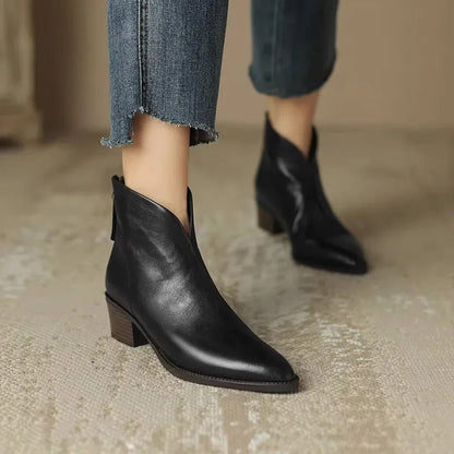 Stivaletto Donna Tacco Comodo Stile Retrò Autunnale