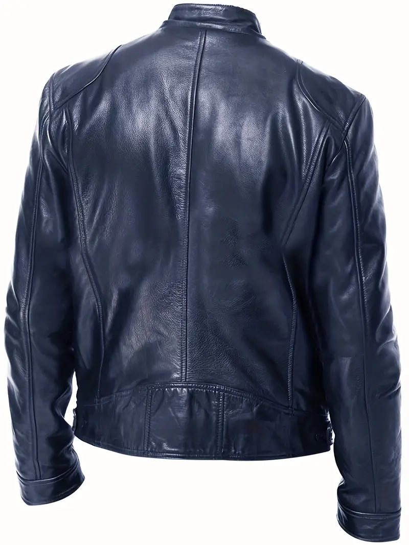 Giacca Uomo in Pelle Stile Classico Vestibilità Moderna