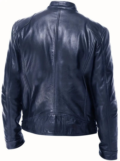 Giacca Uomo in Pelle Stile Classico Vestibilità Moderna