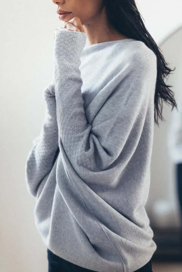 Maglione Donna Collo Alto con Effetto Drappeggiato Asimmetrico - Brentozzi