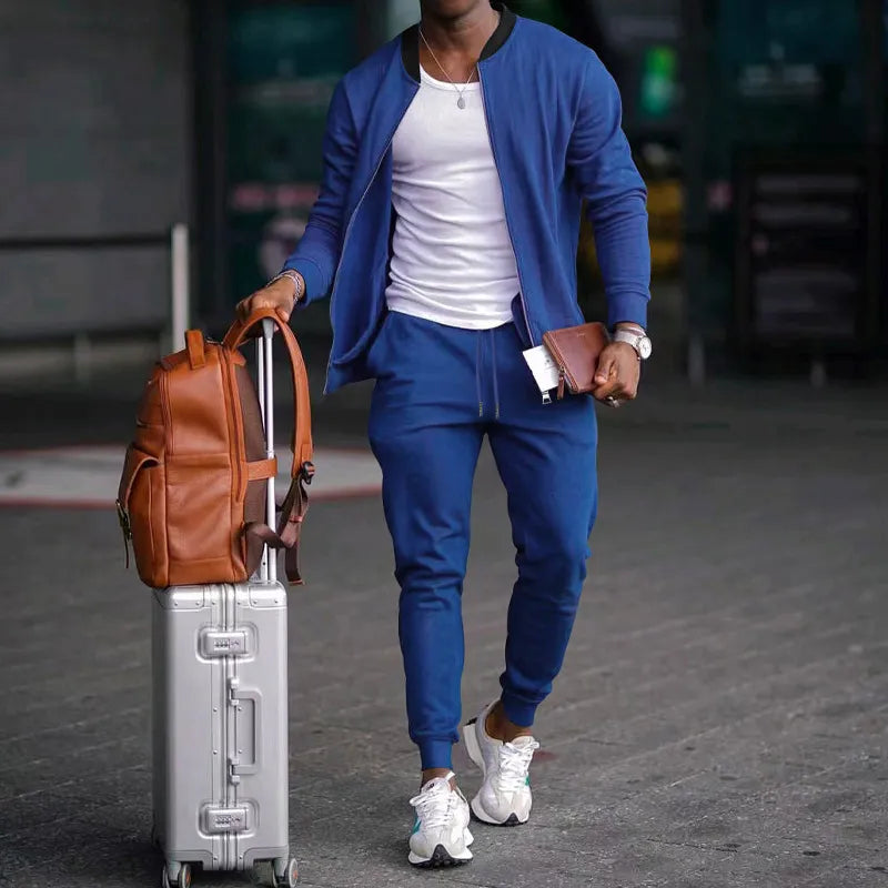 Tuta Uomo in Velluto con Giacca con Zip Comfortabile