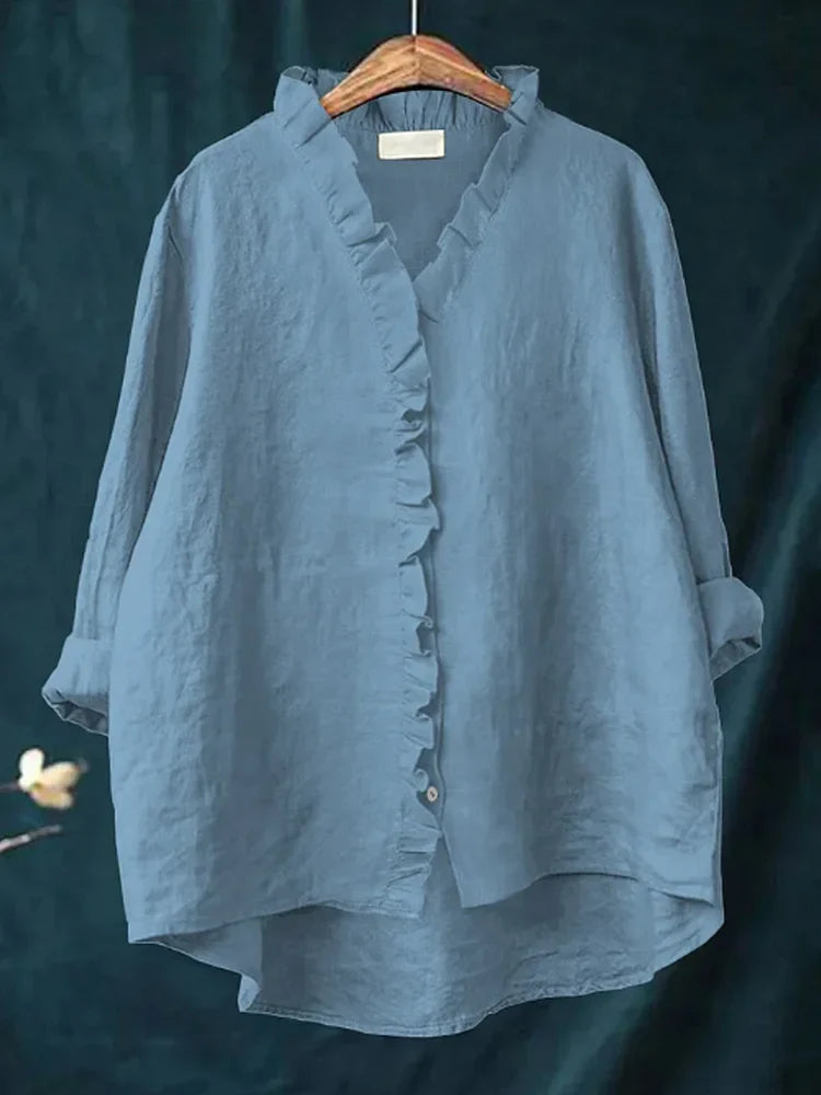 Blusa Donna Manica Lunga Casual
