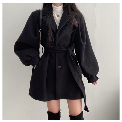 Cappotto Donna con Cintura e Maniche Lunghe Classico