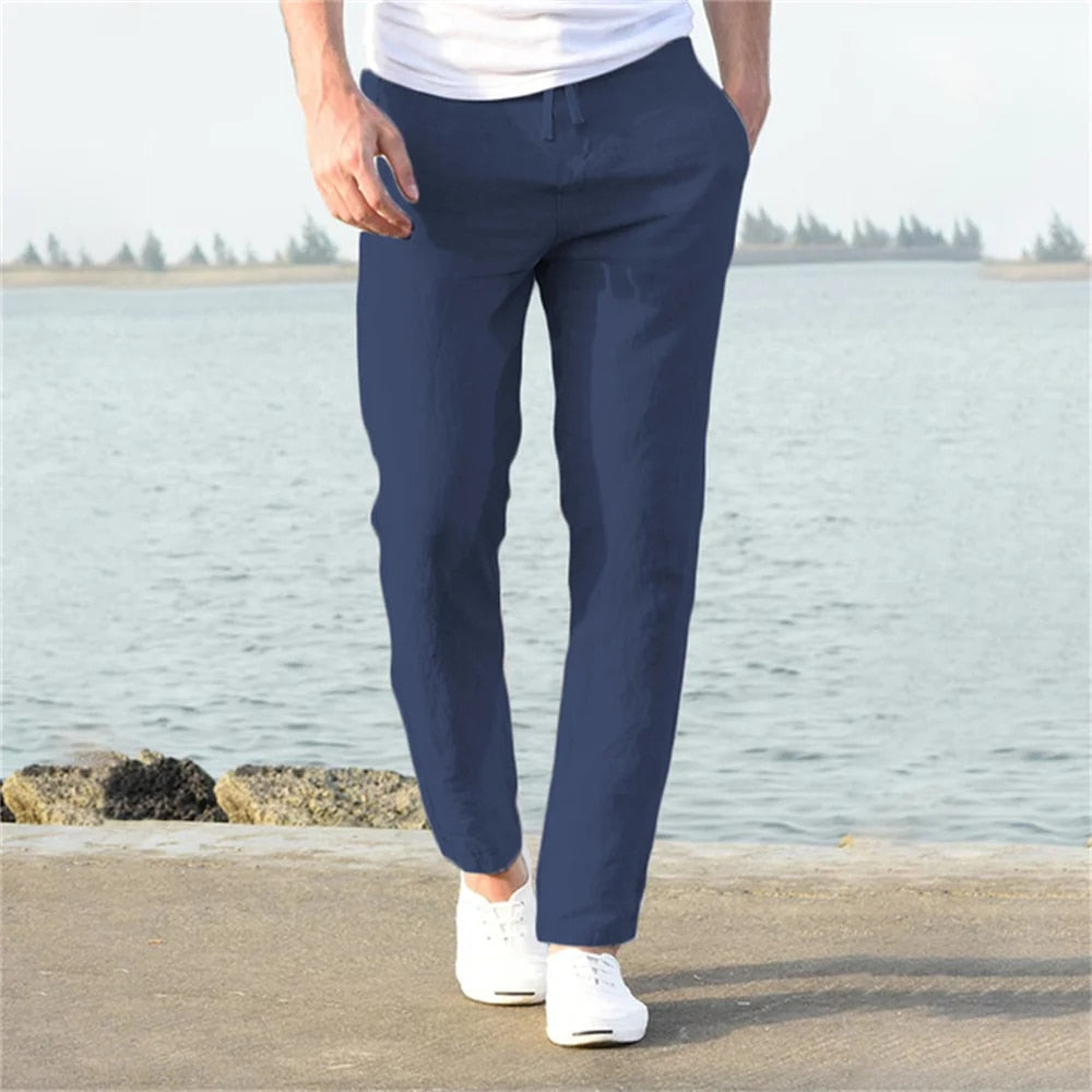 Pantaloni Uomo Leggeri Estivi Taglio Largo