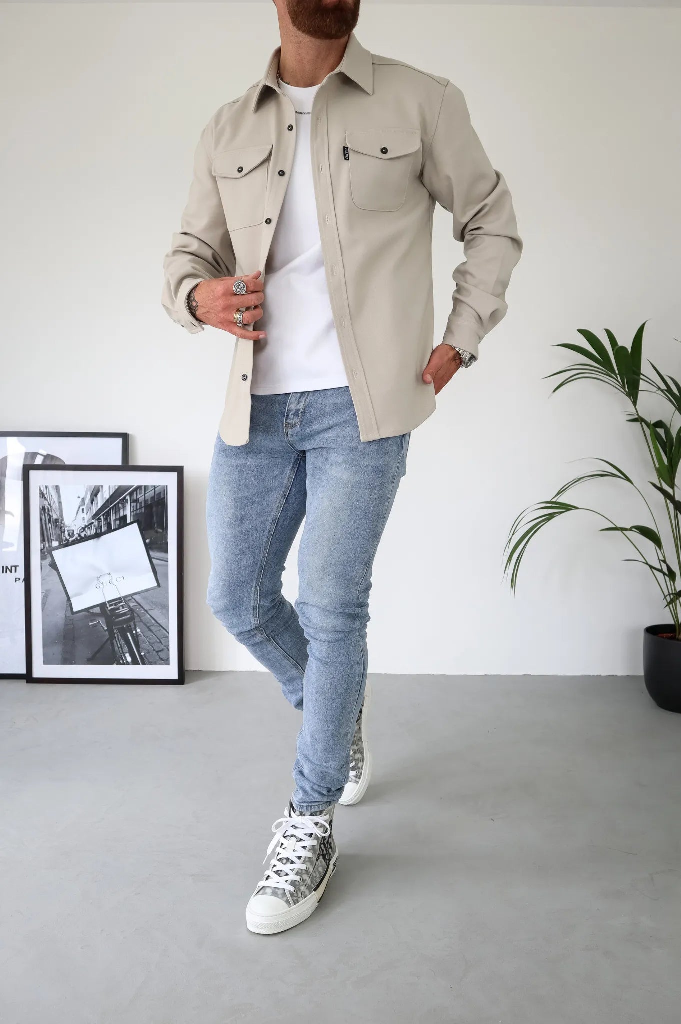 Camicia Uomo Overshirt Cotone Casual Bottoni