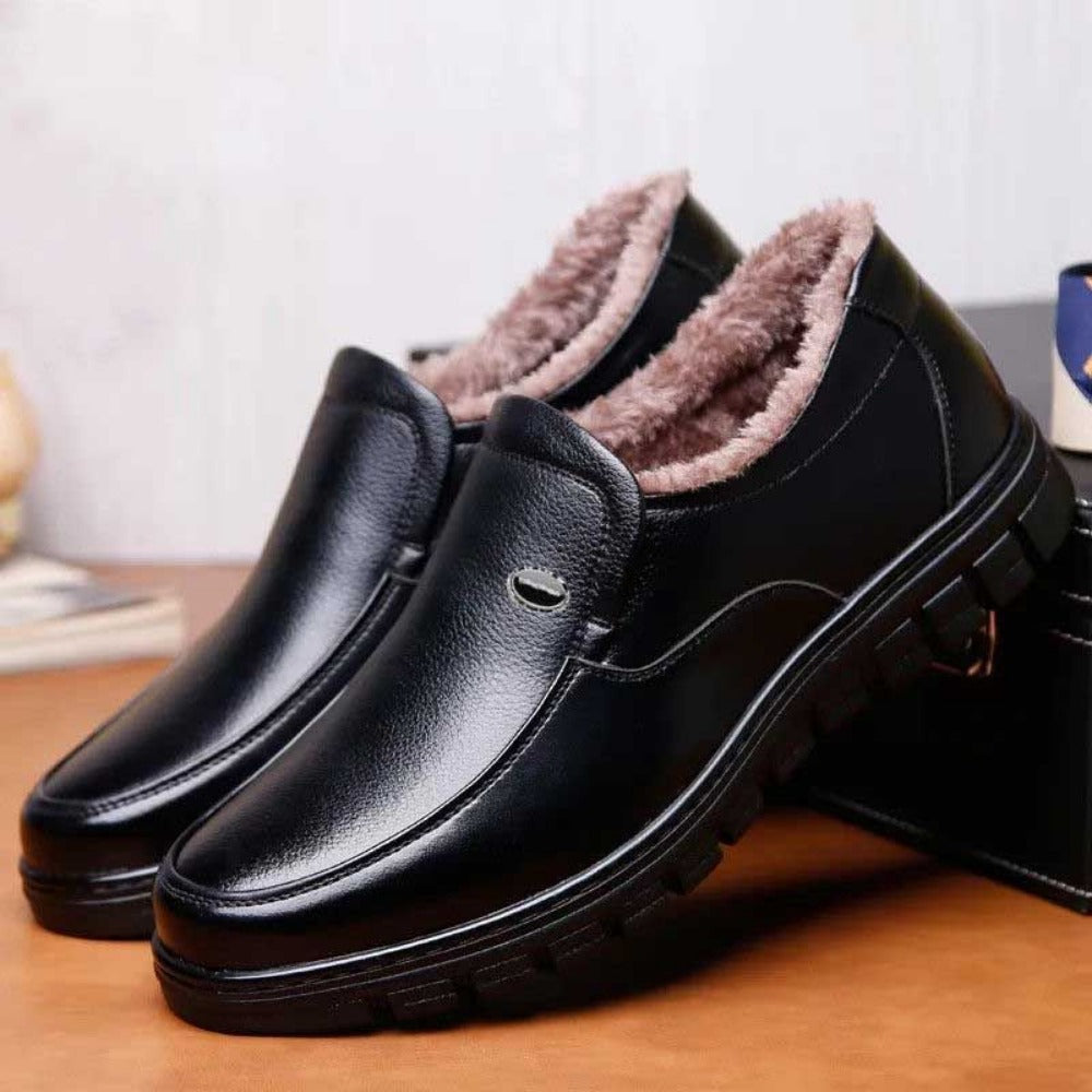 Scarpe Invernali Uomo in Pelle Slip-On