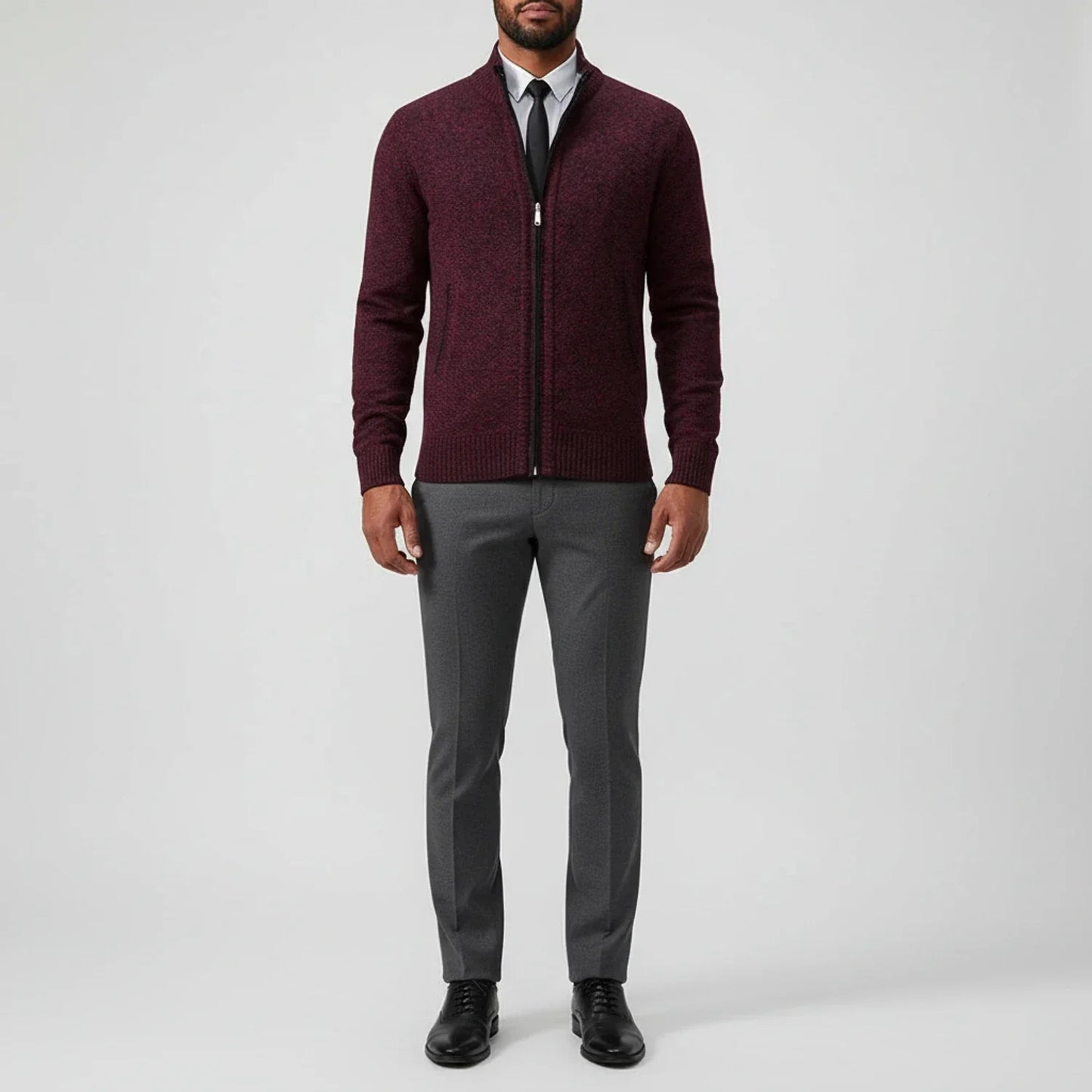 Cardigan Uomo in Maglia con Chiusura Frontale con Zip