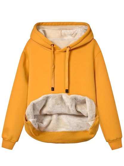 Felpa Donna con Cappuccio in Pile Comoda Casual
