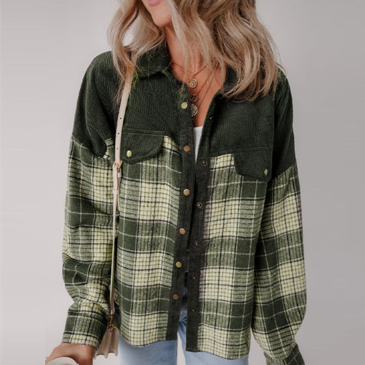 Camicia Donna a Quadri Cotone Manica Lunga Bottoni - Brentozzi