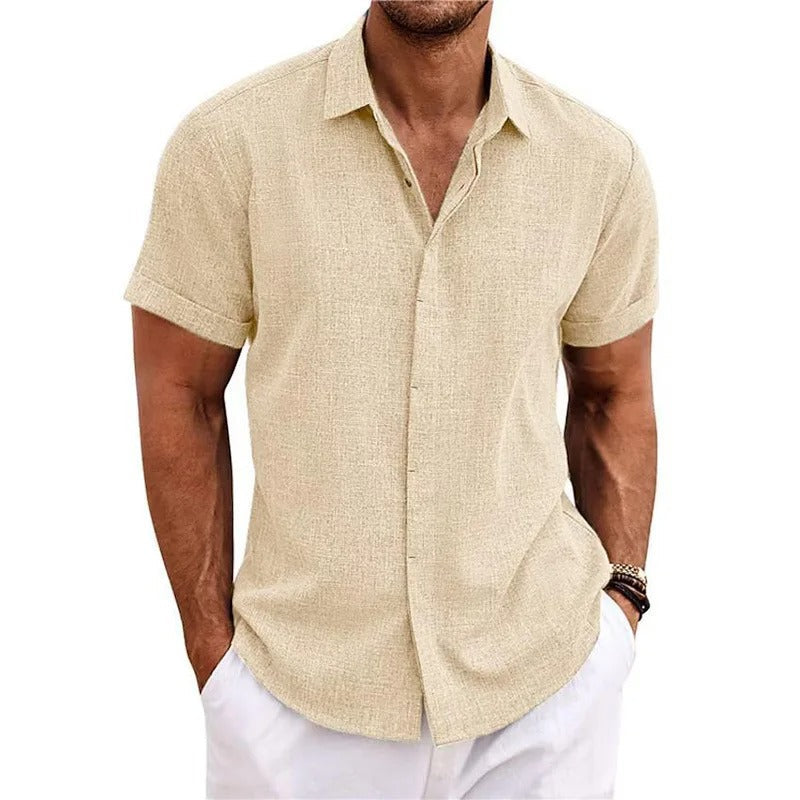 Polo Uomo Manica Corta Cotone Bottoni Casual