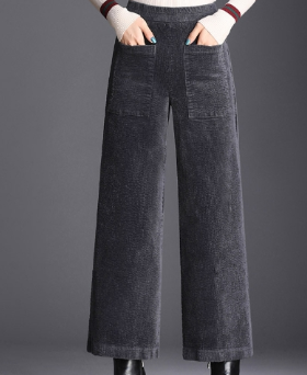 Pantaloni Donna in Velluto a Coste Gamba Larga