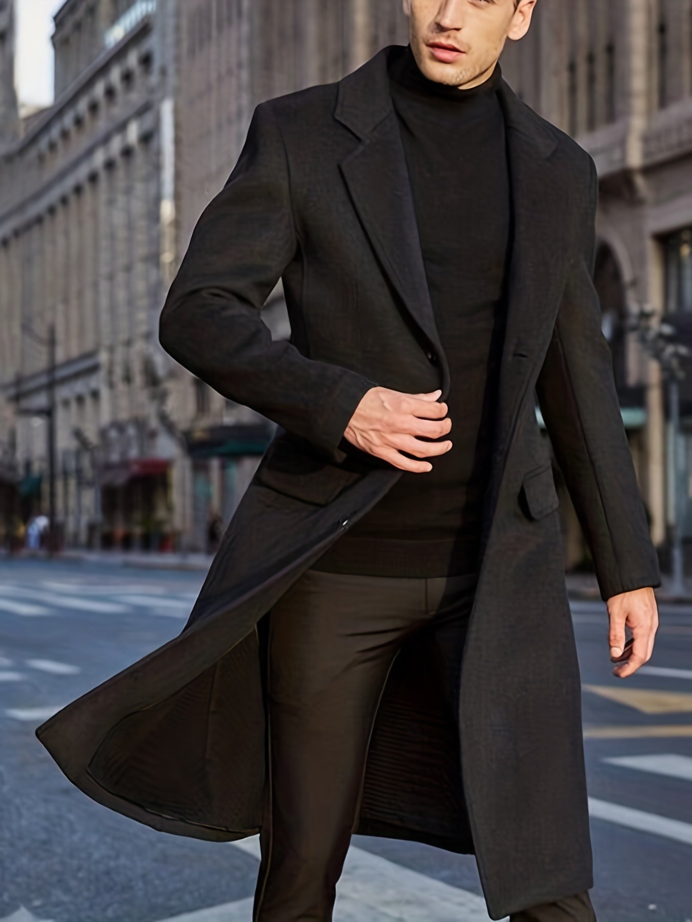Trenchcoat Uomo Stile Elegante Business Autunno Inverno