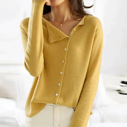 Cardigan Donna Maglia con Bottoni Stile Classico Morbido