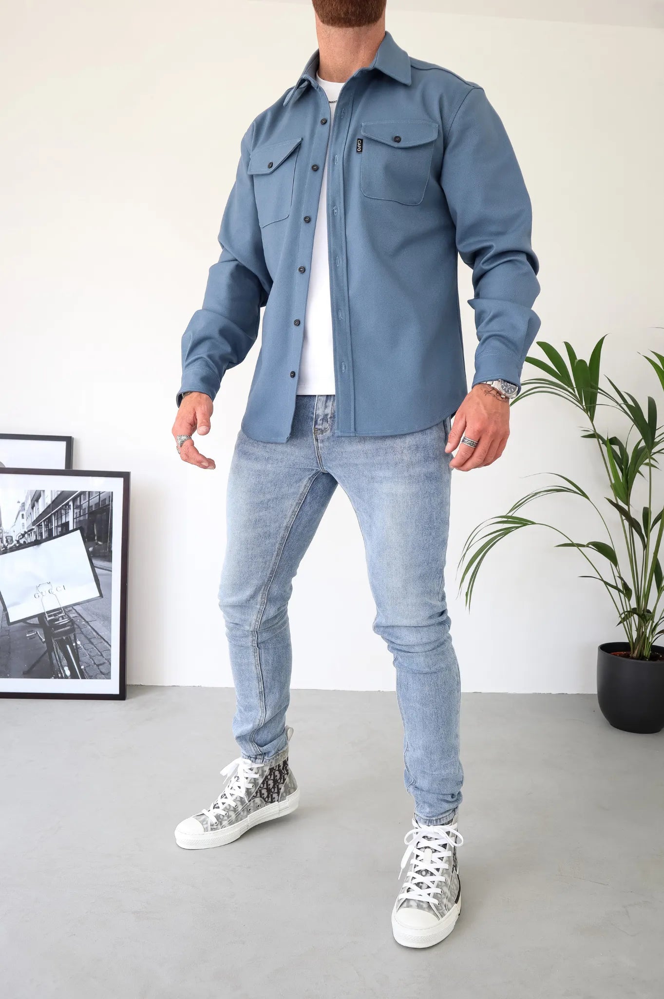 Camicia Uomo Overshirt Cotone Casual Bottoni