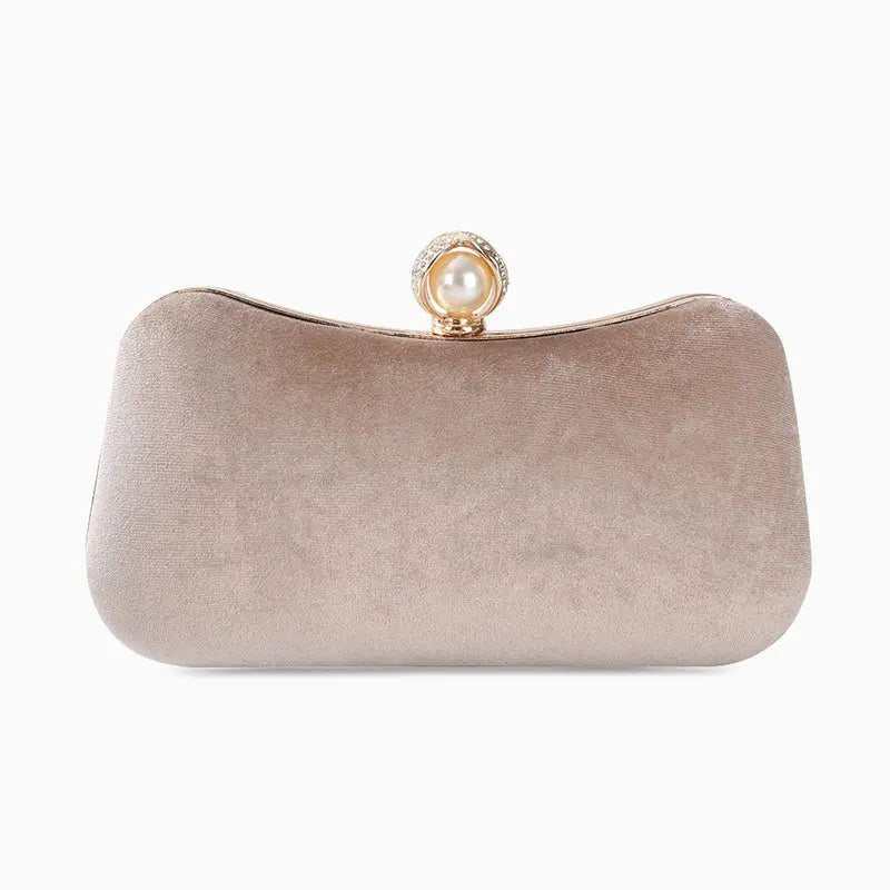 Clutch Donna in Velluto con Chiusura perle Elegante - Brentozzi