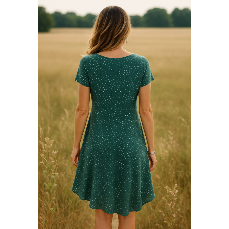 Abito Midi Donna Girocollo Manica Corta Estate