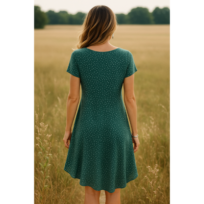 Abito Midi Donna Girocollo Manica Corta Estate