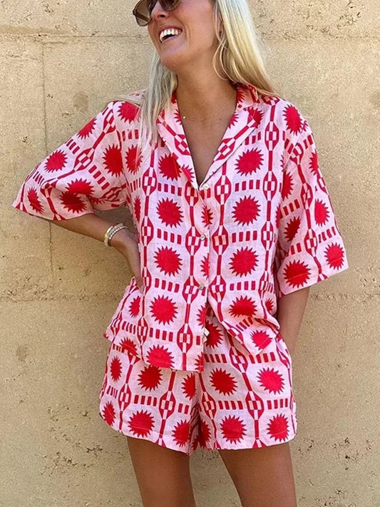 Completo Donna Camicia e Shorts Manica Corta - Vesarelli