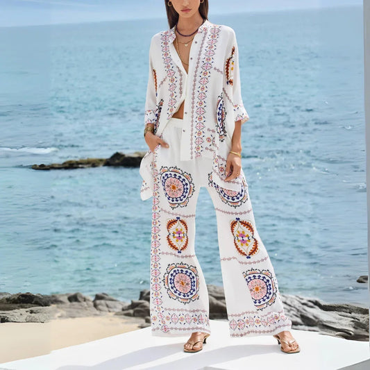Completo Donna Boho Chic Motivi Primavera - Vesarelli
