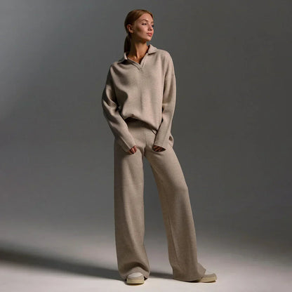 Completo Donna Camicia Collo Classico e Pantaloni Larghi - Vesarelli