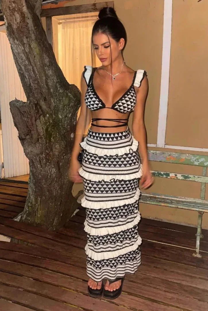 Gonna Lunga Donna in Tessuto Stampato Vestibilità Regular - Vesarelli