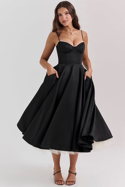 Abito Midi Donna Bustier Senza Maniche