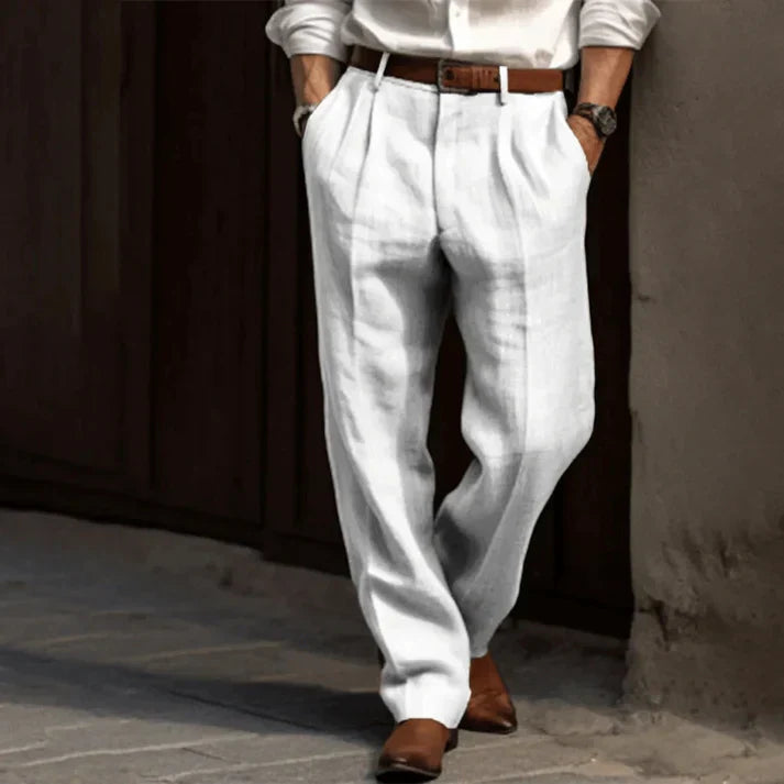 Pantaloni Uomo Eleganti Vintage Taglio Lungo