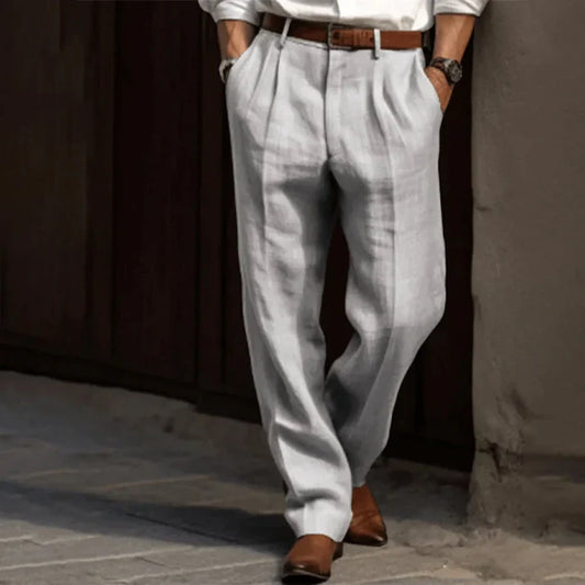 Pantaloni Uomo con Pieghe Vita Regolabile - Brentozzi