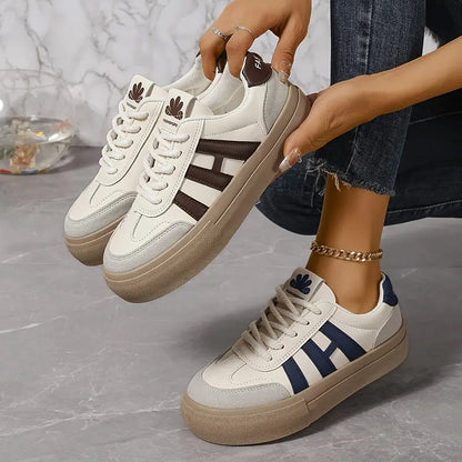 Sneaker Donna Comode Stile Retrò con Lacci