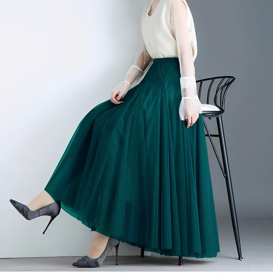 Gonna Midi Donna in Tessuto Rete Plissettata - Brentozzi
