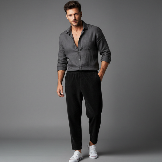 Pantaloni Uomo con Elastico Vita Lunghezza Caviglia - Brentozzi