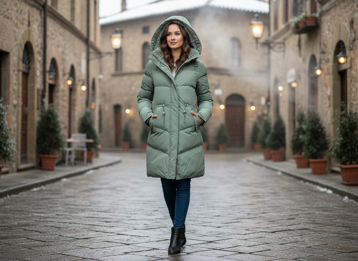 Giacca Donna Isolata Calda Imbottitura