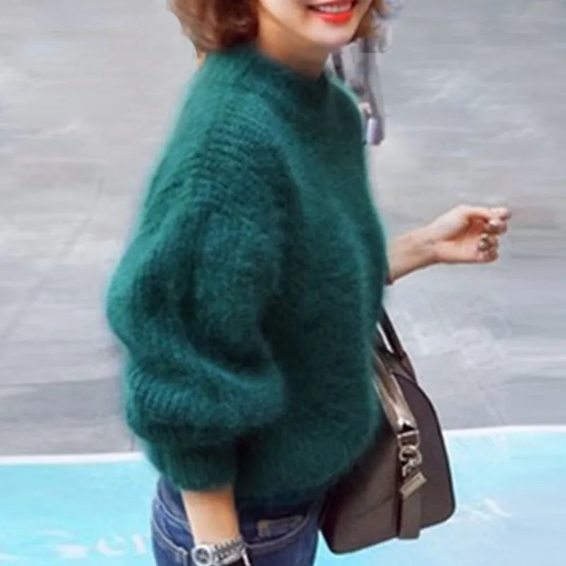 Maglione Donna a Collo Alto in Maglia Morbida