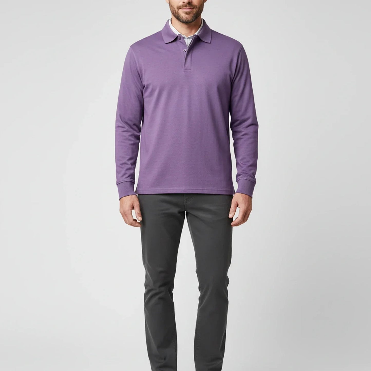 Polo Uomo Manica Lunga Classica Cotone