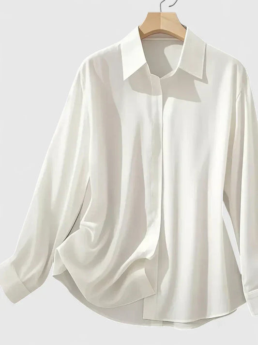 Camicia Donna in Satin con Bottoni e Manica Corta - Brentozzi
