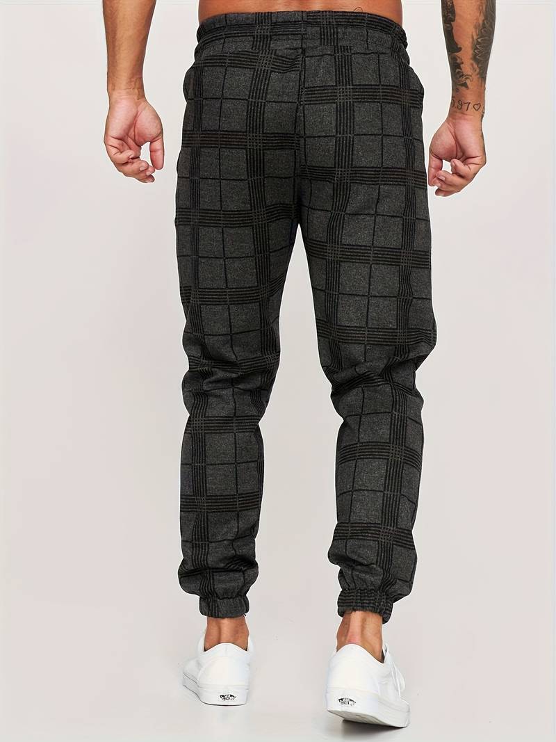 Pantaloni Jogging Uomo con Motivo a Quadri Comfort
